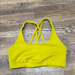 Yellow Strappy Sports Bra